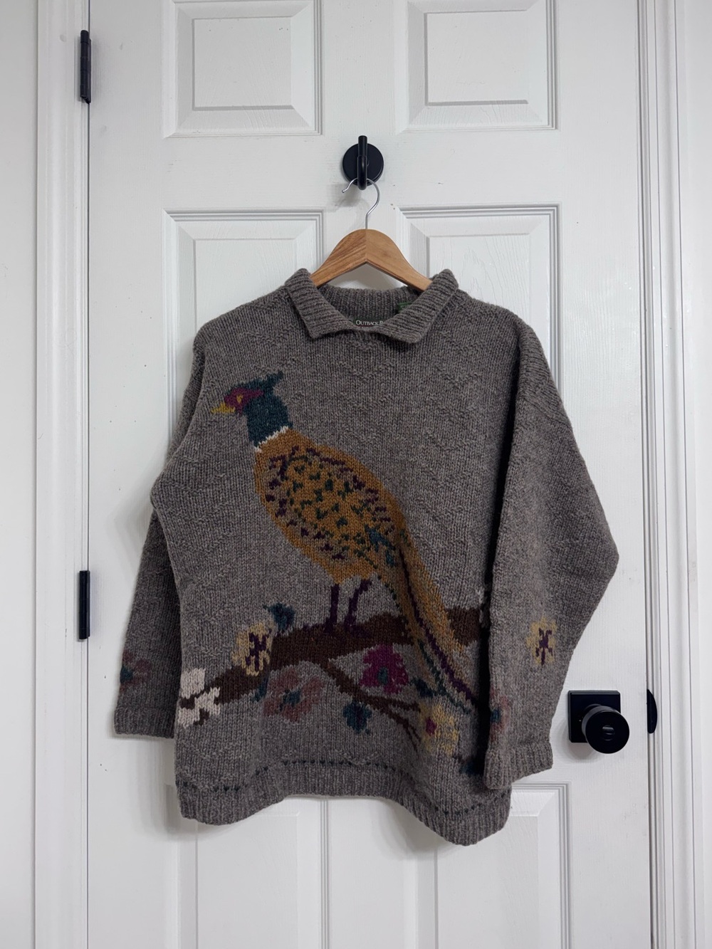 Vintage Outback Red Wool Pheasant Sweater